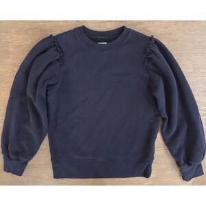 Citizens of Humanity Organic Cotton puff-sleeve sweatshirt-Black-Size M RRP $218
